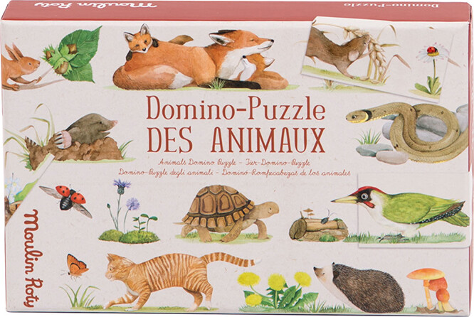 Moulin Roty - Spil - Domino Puslespil - Dyr