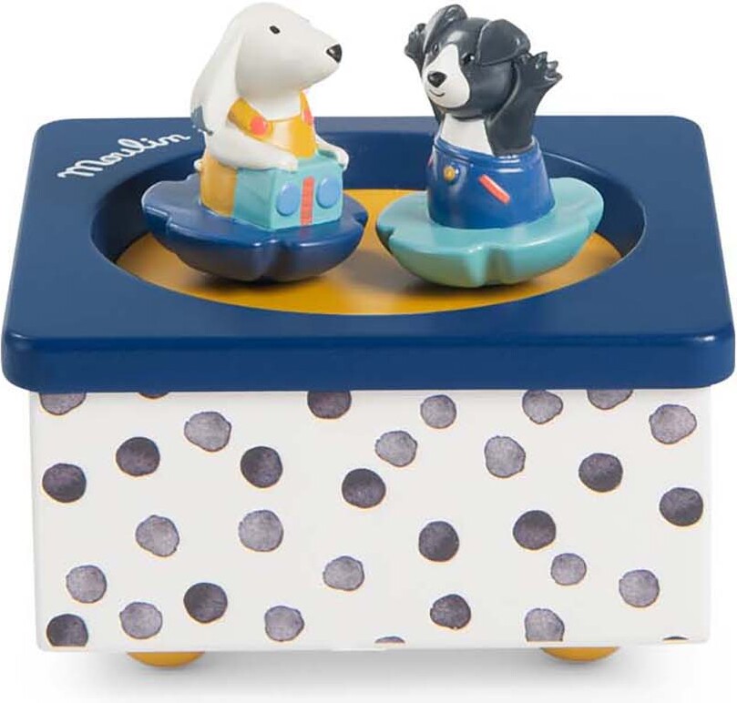 Moulin Roty - Spilledåse - Roterende Dyr - Puce Og Pilou