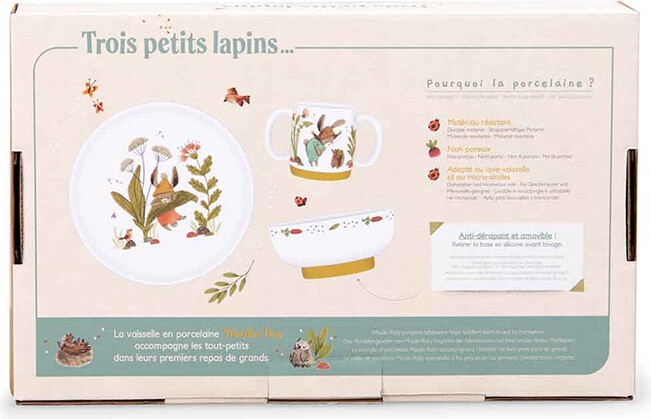 Moulin Roty - Spisesæt - Porcelæn - Trois Petits Lapins