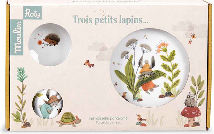 Moulin Roty - Spisesæt - Porcelæn - Trois Petits Lapins