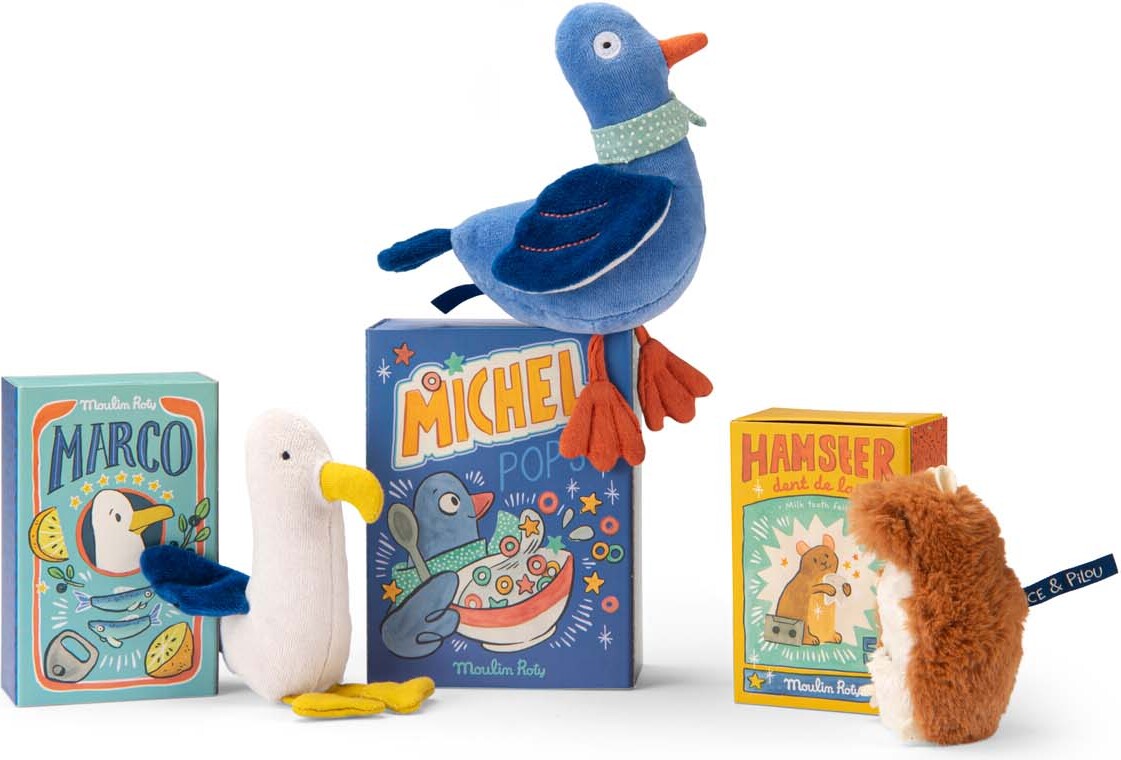 Moulin Roty -Tandfe - Hamster Med Lomme Til Mælketand - Puce Og Pilou