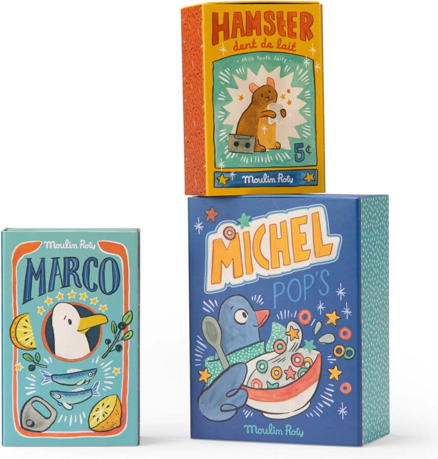 Moulin Roty -Tandfe - Hamster Med Lomme Til Mælketand - Puce Og Pilou