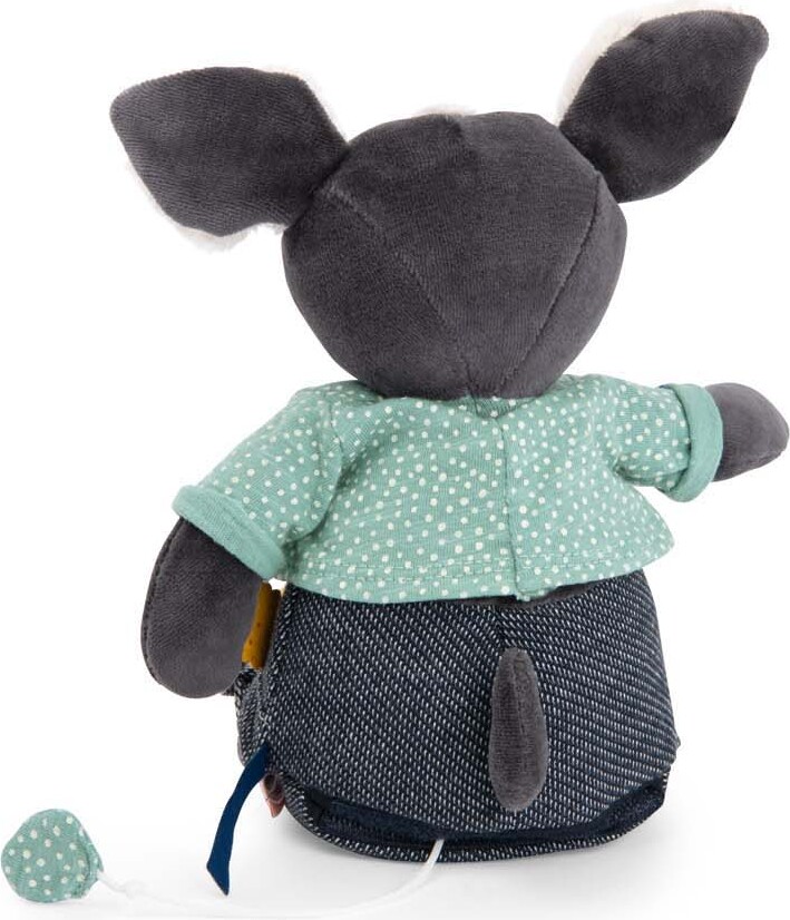 Moulin Roty - Bamse Med Musikoptræk - Puce Hund - 27 Cm