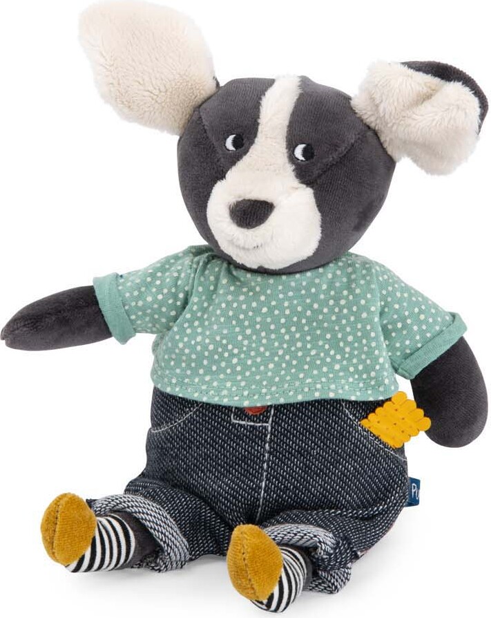 Moulin Roty - Bamse Med Musikoptræk - Puce Hund - 27 Cm