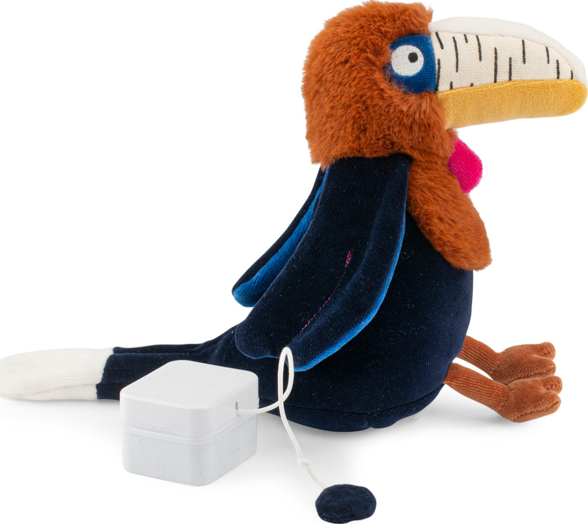 Moulin Roty - Tøjdyr Med Musikoptræk - Næsehornsfuglen Litchi 25 Cm - La