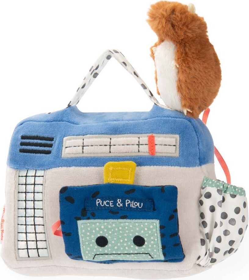 Moulin Roty - Tøjdyr Med Musikoptræk - Radio 22 Cm - Puce Og Pilou