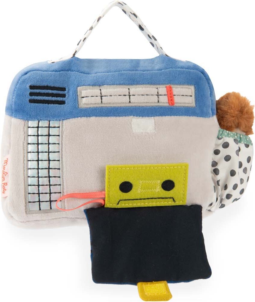 Moulin Roty - Tøjdyr Med Musikoptræk - Radio 22 Cm - Puce Og Pilou