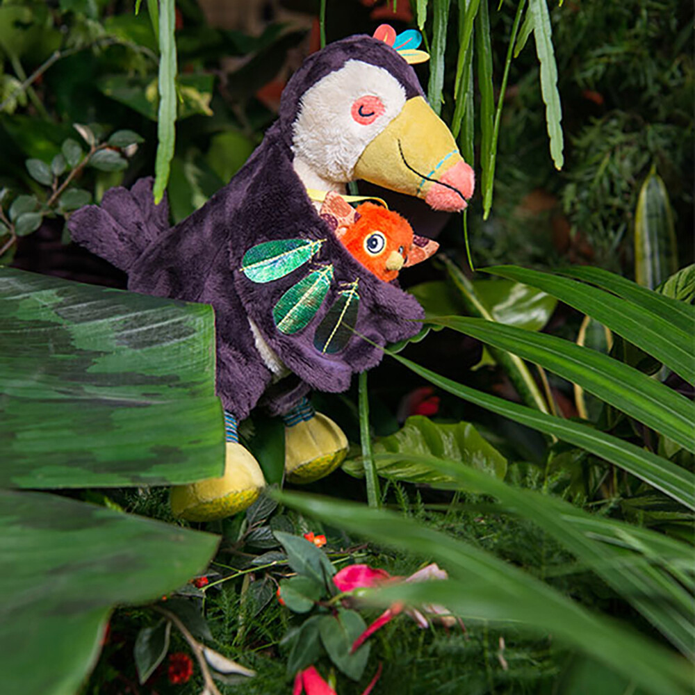 Moulin Roty - Tukanen Pakou Bamse Med Musik - 21 Cm