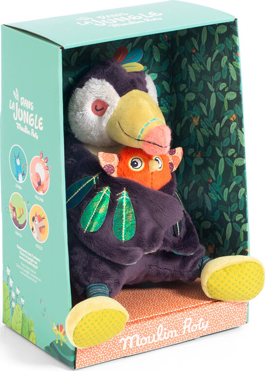 Moulin Roty - Tukanen Pakou Bamse Med Musik - 21 Cm