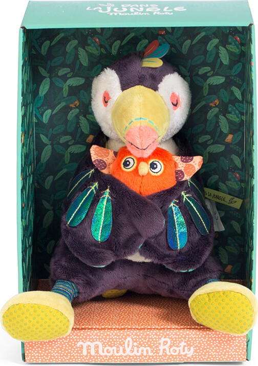 Moulin Roty - Tukanen Pakou Bamse Med Musik - 21 Cm
