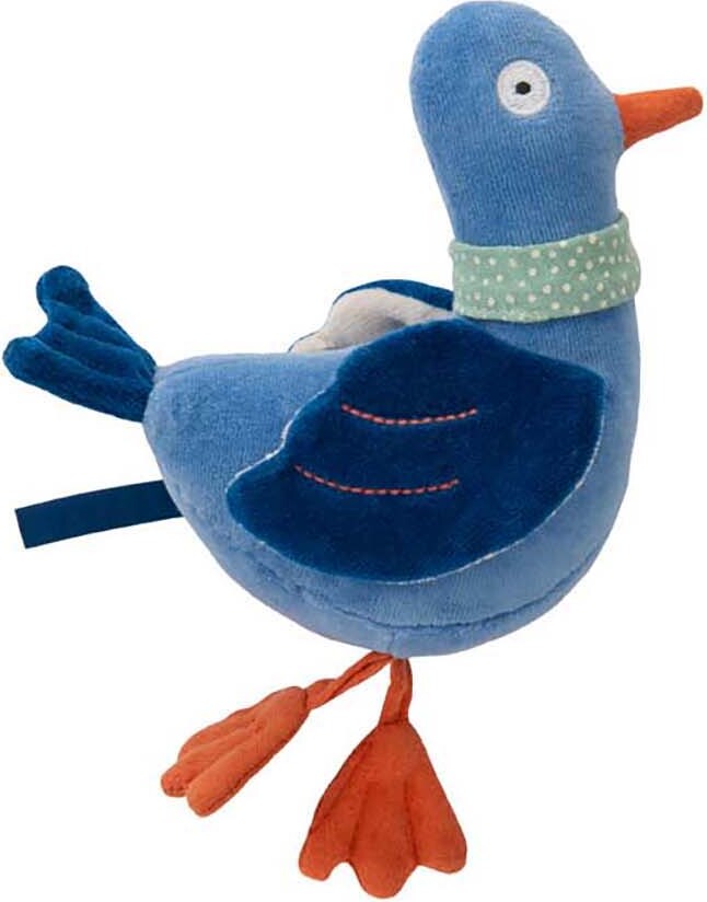 Moulin Roty - Tøjdyr Med Rangle - Duen Michel 20 Cm - Puce Og Pilou