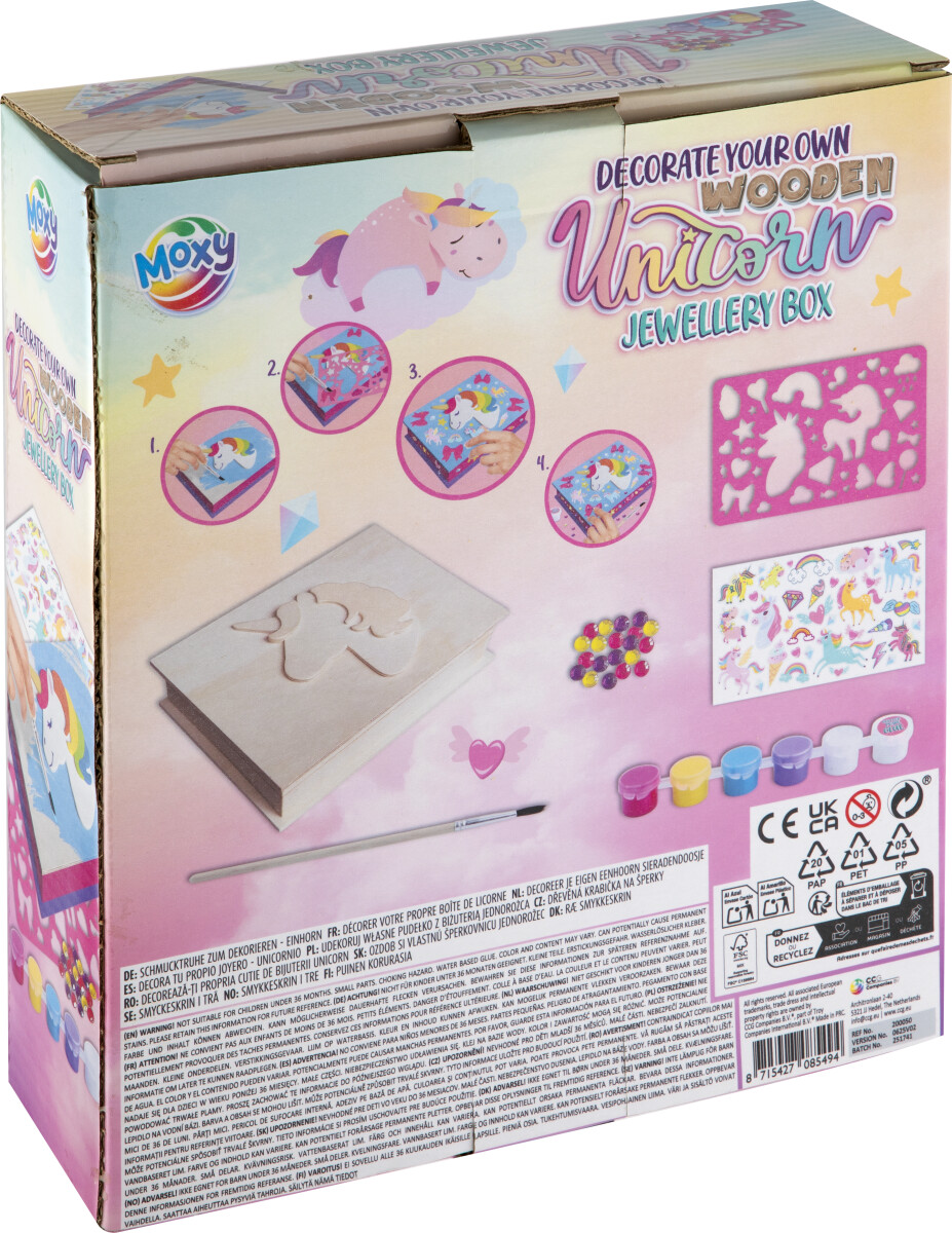 Moxy - Diy Smykkeskrin Med Enhjørning Inkl Maling Og Stickers