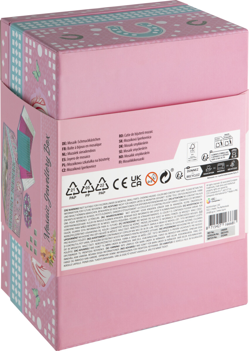 Moxy - Mosaic Jewellery Box - Smykkeskrin Med Hest Til Børn