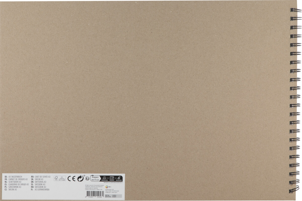 Skitsebog Med Spiralryg - A3 - 135 G - 40 Sider