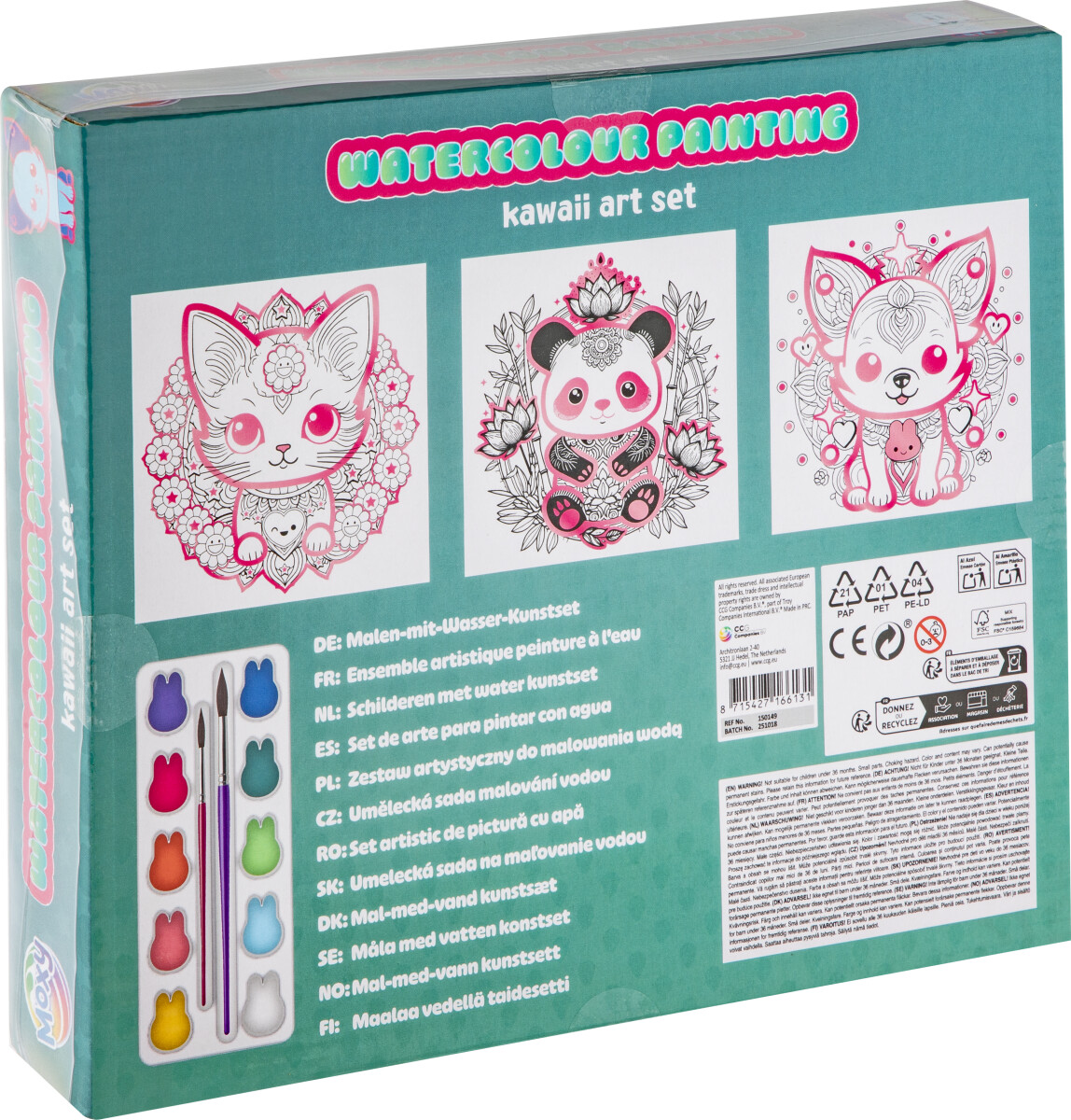 Moxy - Watercolour Painting Kawaii Art Set - Cat