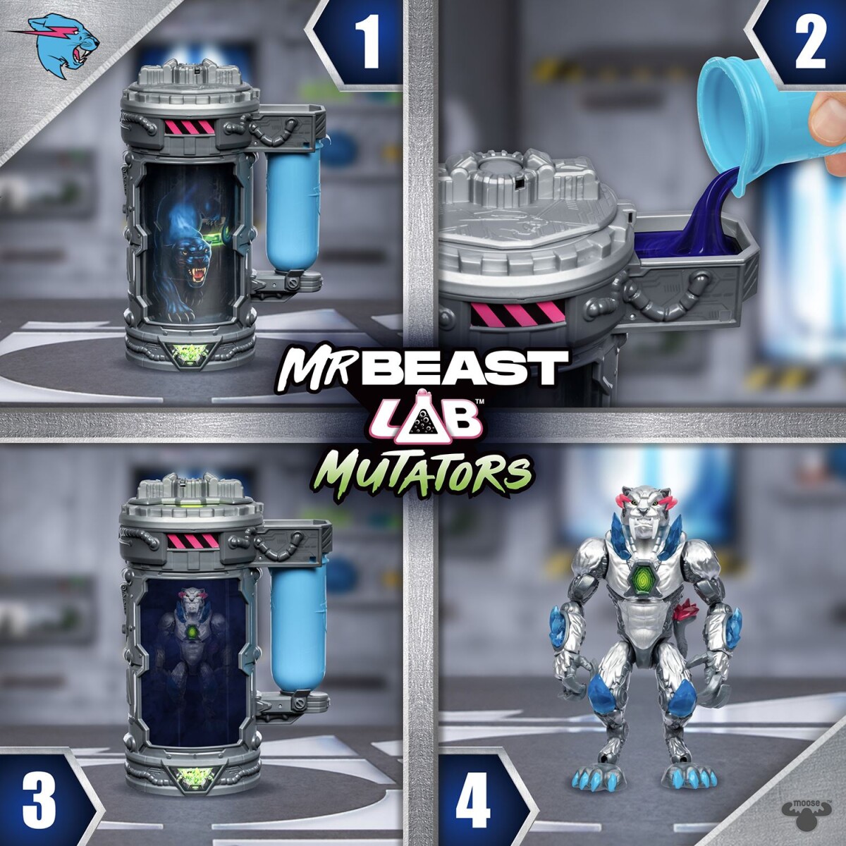 Mr Beast Lab Mutator Action Figur -Metalic Panther