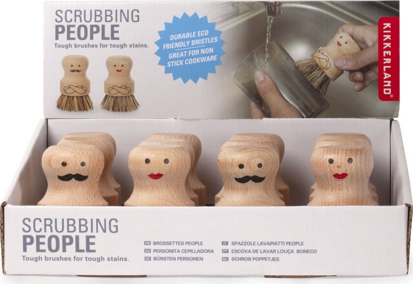 Kikkerland - Opvaskebørster - Scrubbing People - Mr Mrs - Assorteret