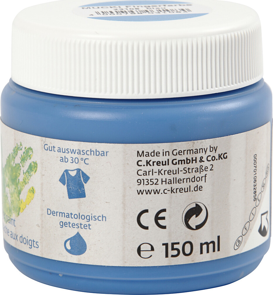 Mucki Fingermaling - Blå - 150 Ml