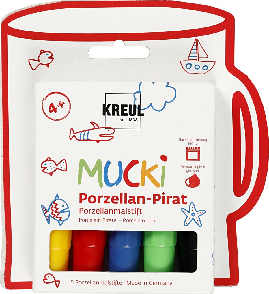 Kreul - Mucki Glas- Og Porcelænstusser - 2-5 Mm - Forskellige Farver - 5