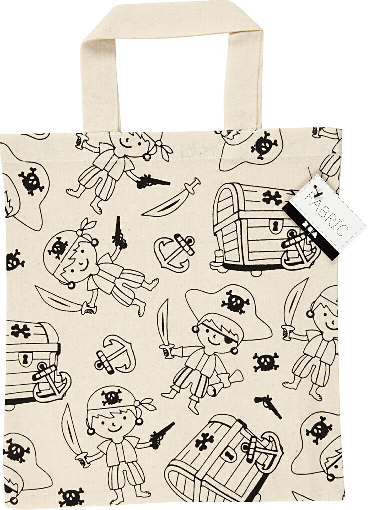 Diy Mulepose Til Male På - Pirater - 27 5X30 Cm - Lys Natur