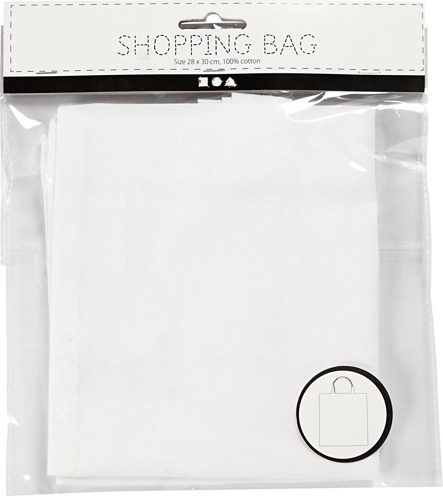 Diy Mulepose Til Male På - Uden Tryk - 28X30 Cm - Hvid