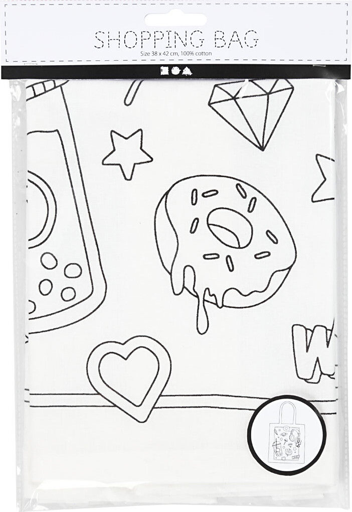 Diy Mulepose Til Male På - 38X42 Cm - Hvid