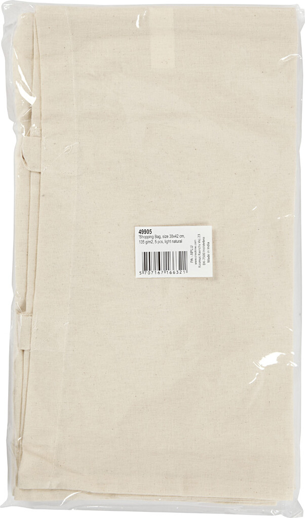 Diy Mulepose Til Male På - Uden Tryk - 38X42 Cm - Lys Natur - 5 Stk