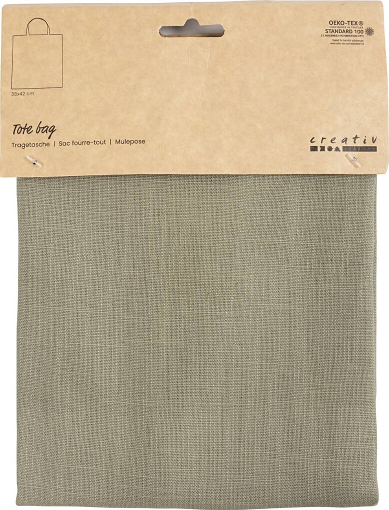 Diy Mulepose Til Male På - Uden Tryk - 38X42 Cm - Støvet Grøn