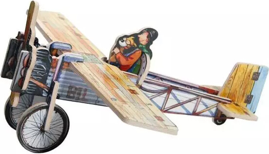Mulle Meck - Puslespil I Træ - Flyvemaskine - 12 Brikker