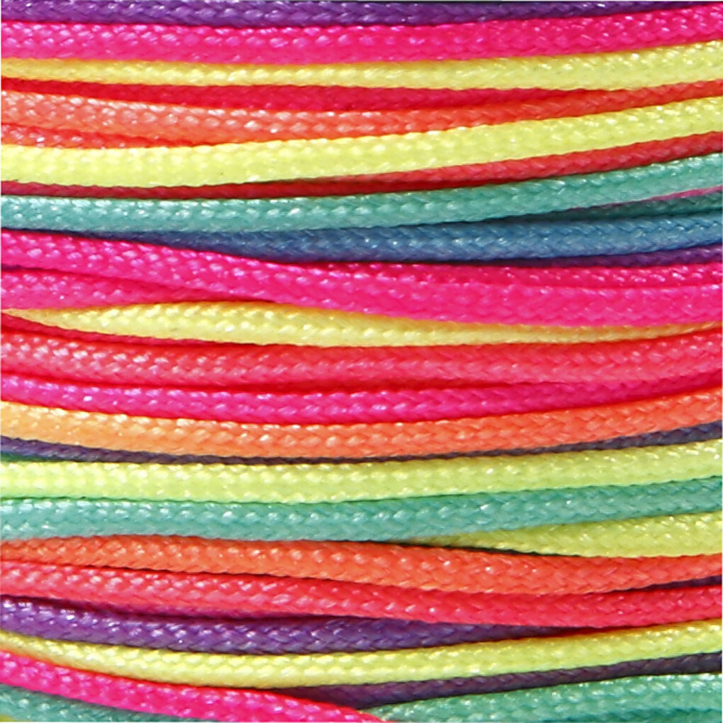 Knyttesnor - Tykkelse 1 Mm - Nylon - Neonfarver - 28 M