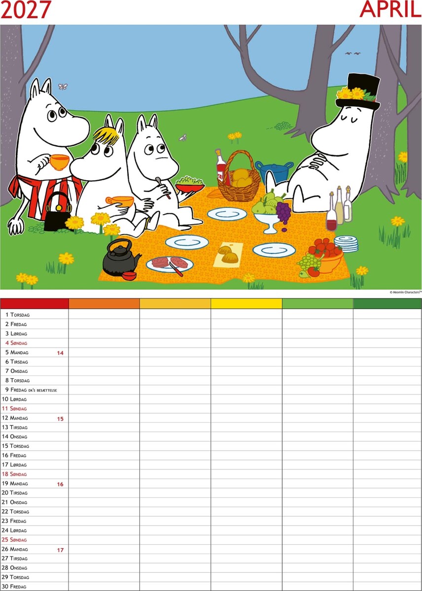 Mumi Familiekalender 2027 - Spiralryg