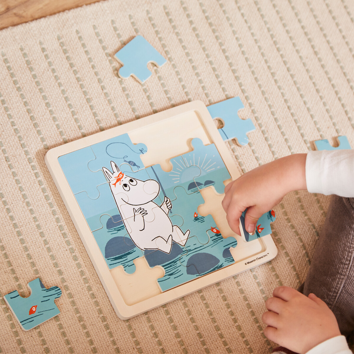 Mumi Puslespil I Træ - Fiskeri - 16 Brikker