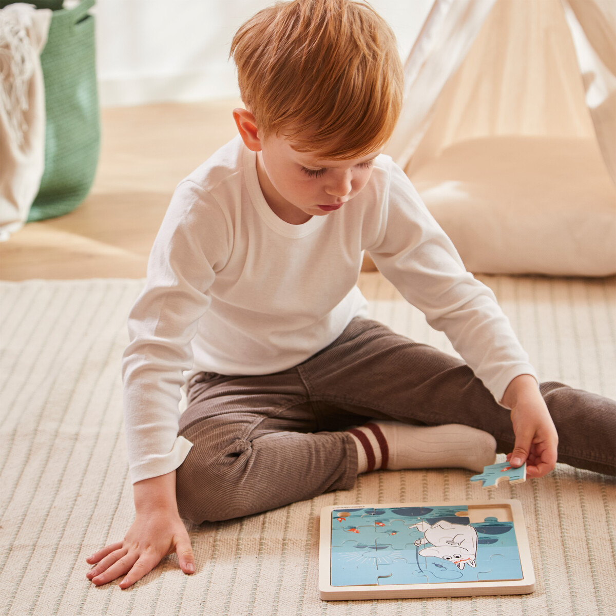 Mumi Puslespil I Træ - Fiskeri - 16 Brikker