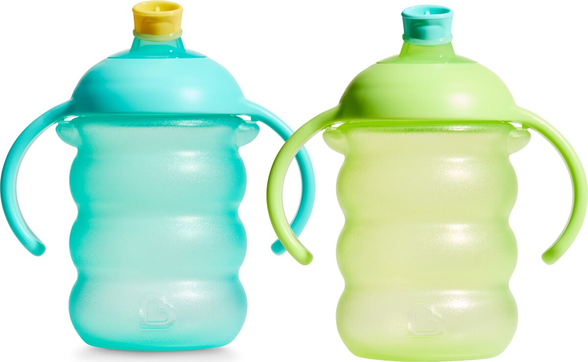 Munchkin - 2Pk Click Lock Bite-Proof Trainer Cup 6M - Bluegreen - 240 Ml