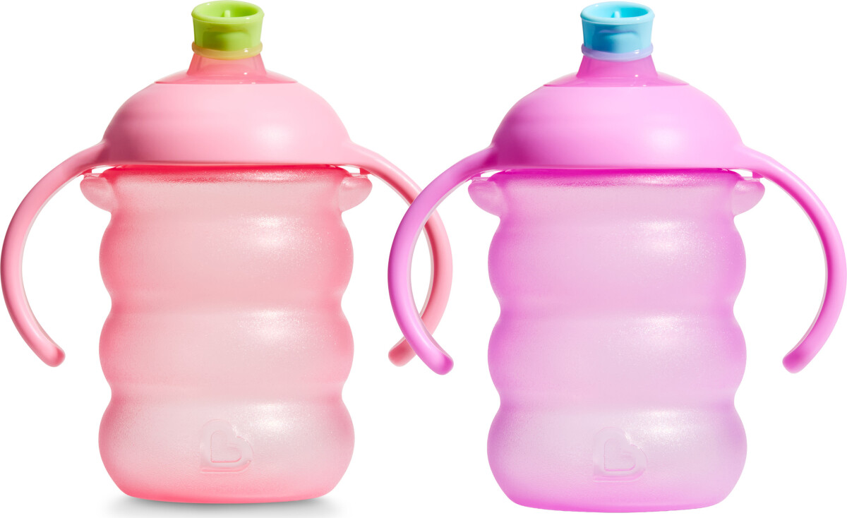 Munchkin - 2Pk Click Lock Bite-Proof Trainer Cup 6M - Pinkpurple - 240 Ml