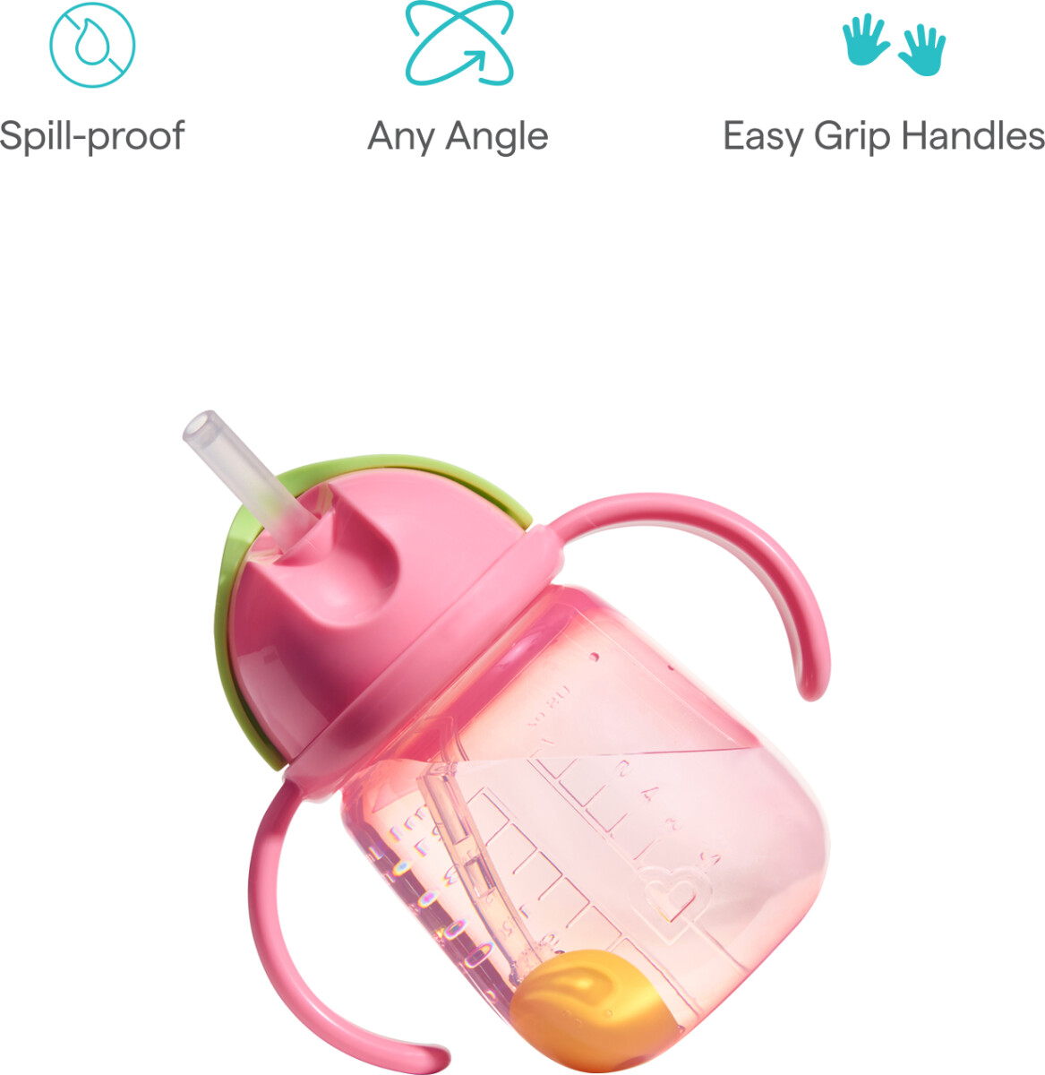 Munchkin - 2Pk Tip Sip Straw Trainer Cup - Pinkcoral - 207 Ml