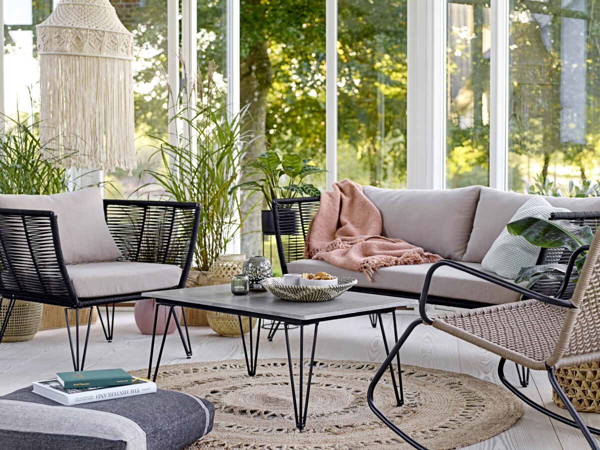 Bloomingville - Mundo Sofa - Sort - Metal - Havesofa - Flet
