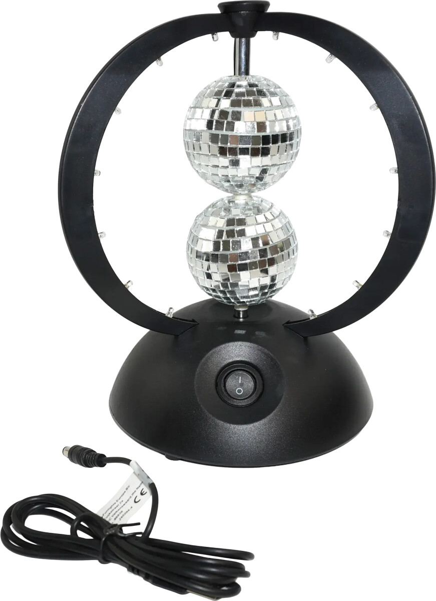 Music - Roterende Spejlkugler Med Flerfarvet Led-Lys - Multi-Color - 240 Mm