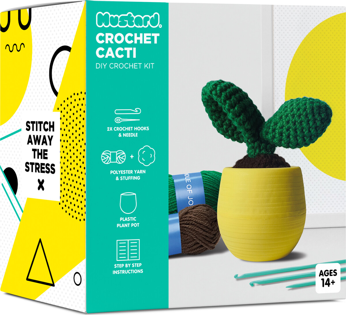 Mustard - Crochet Cacti - Green - 15 Cm X 10 Cm