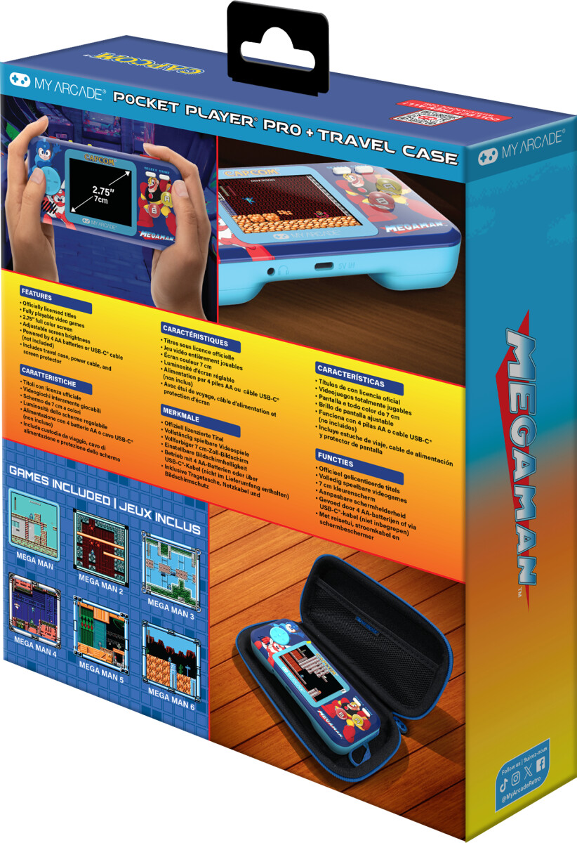 My Arcade - Pocket Player Pro Mega Man Gaming System With Case 6 I 1 - 275