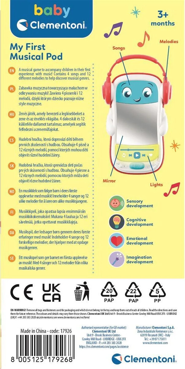 Musikafspiller Til Børn - Baby Clementoni