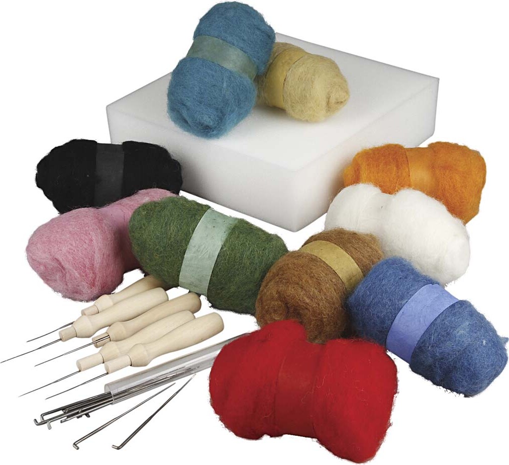 Nålefiltning Startsæt - Assorterede Farver