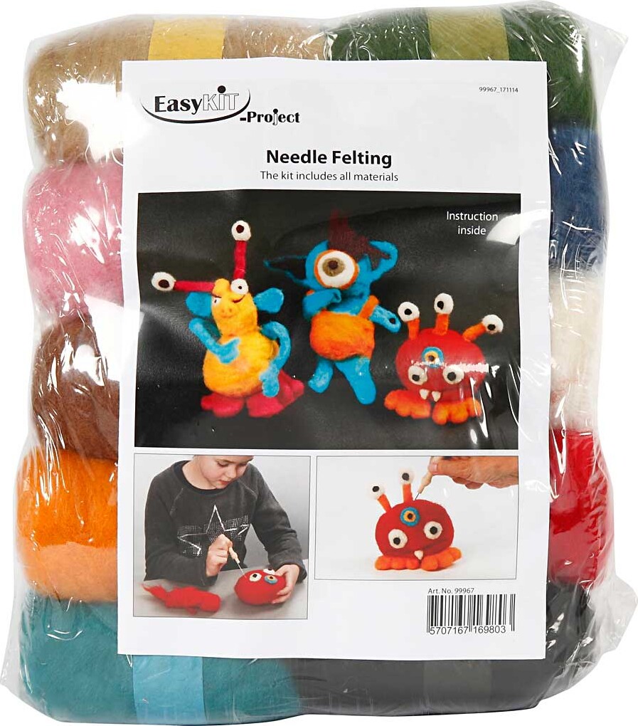 Nålefiltning Startsæt - Assorterede Farver