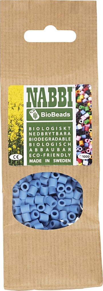 Rør Perler Til Perleplader - Medium - Blå - 1000 Stk - Nabbi Biobeads