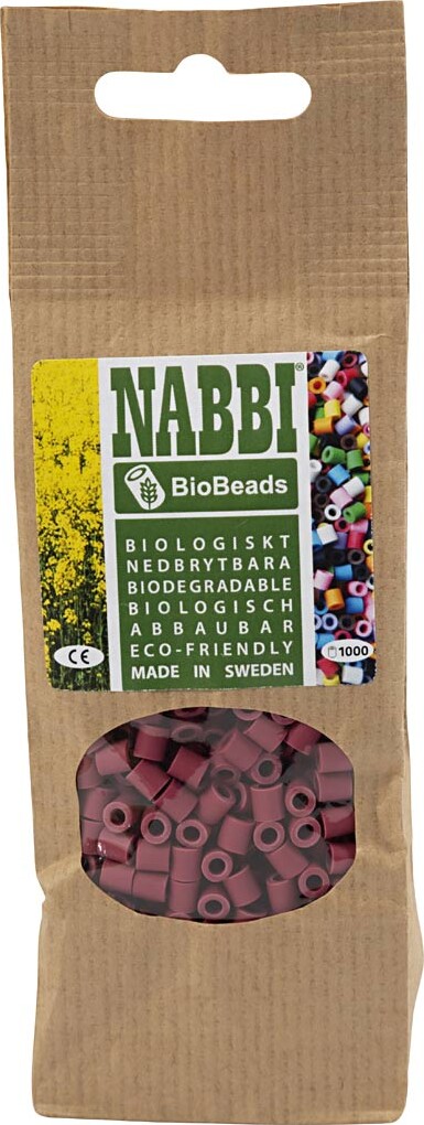 Rør Perler Til Perleplader - Medium - Bugundy - 1000 Stk - Nabbi Biobeads