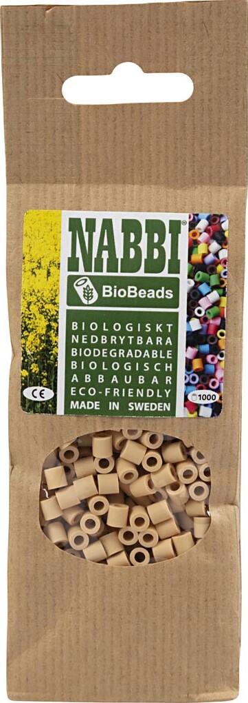Rør Perler Til Perleplader - Medium - Creme - 1000 Stk - Nabbi Biobeads