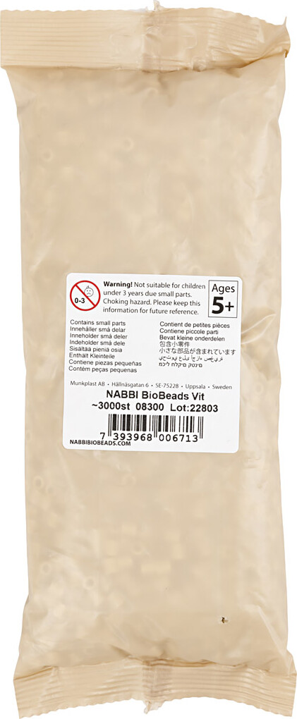 Rør Perler Til Perleplader - Medium - Hvid - 3000 Stk - Nabbi Biobeads