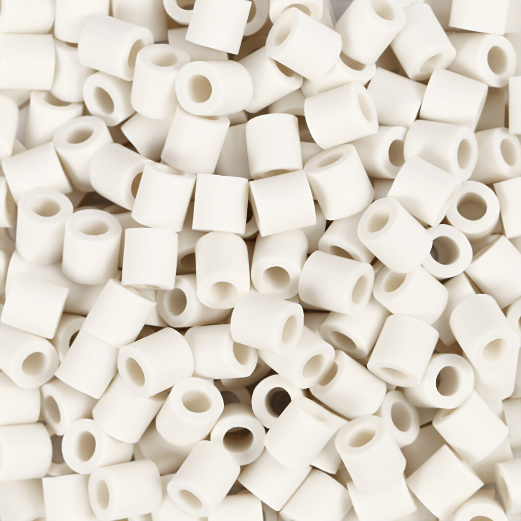 Rør Perler Til Perleplader - Medium - Hvid - 3000 Stk - Nabbi Biobeads