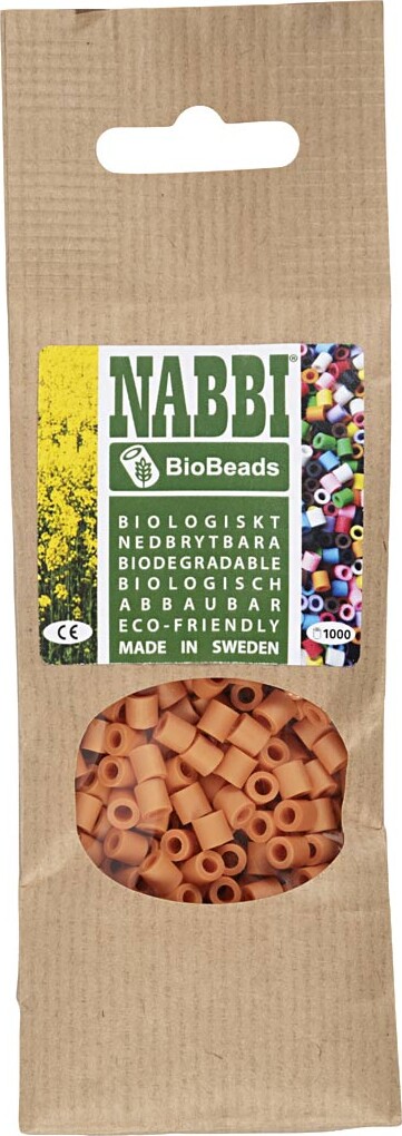 Rør Perler Til Perleplader - Medium - Orange - 1000 Stk - Nabbi Biobeads