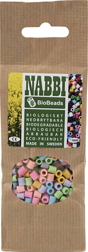 Rør Perler Til Perleplader - Medium - Pastelfarver - 1000 Stk - Nabbi